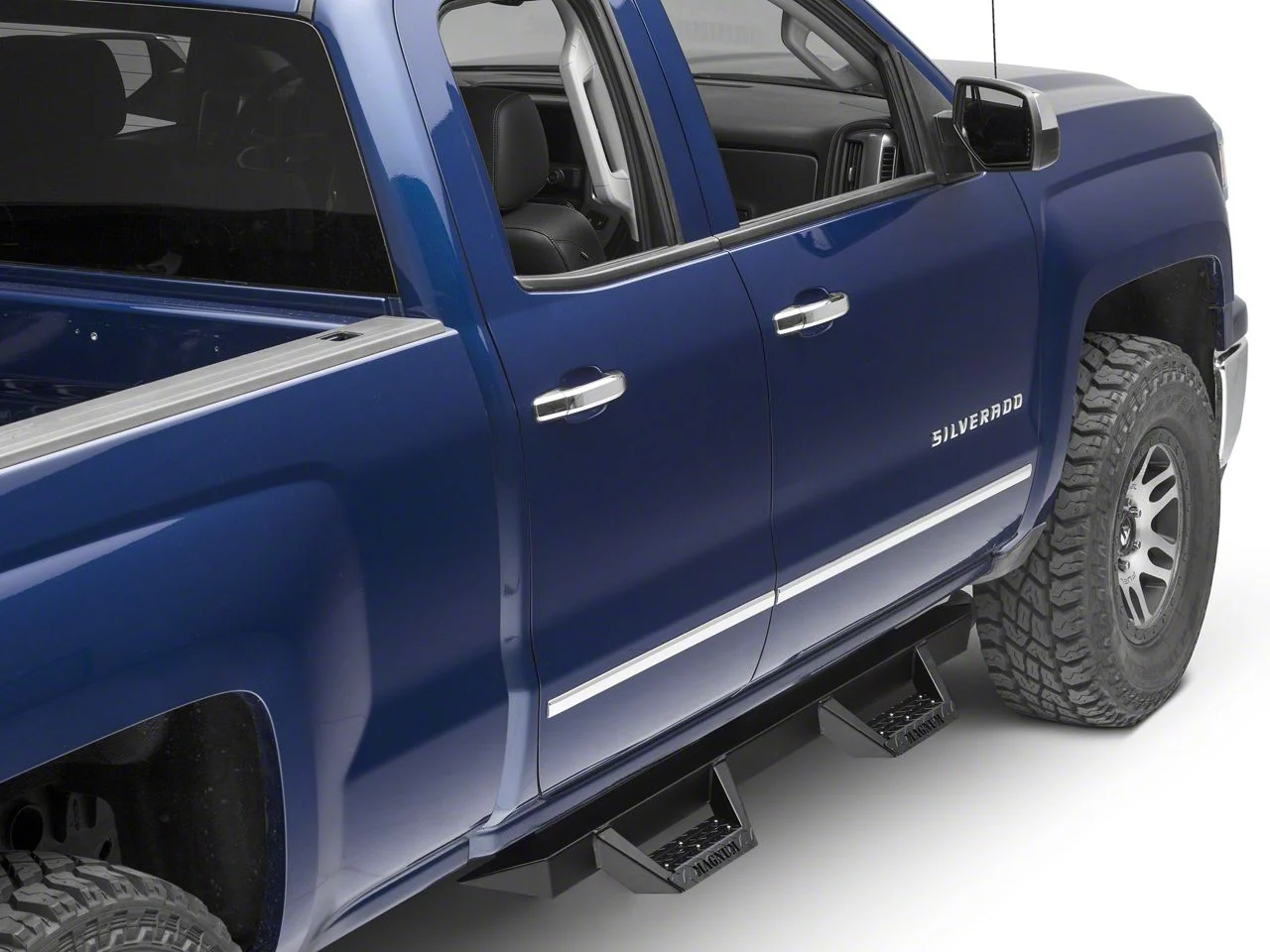 CYC Engineering RT Drop Side Step Bars; Black Textured (14-18 Silverado 1500 Double Cab, Crew Cab)