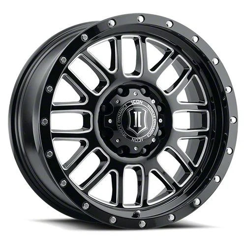 ICON Alloys Alpha Gloss Black Milled 8-Lug Wheel; 20x9; 0mm Offset (11-16 F-350 Super Duty SRW)