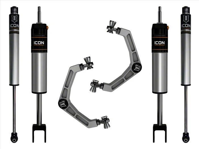 ICON Vehicle Dynamics 0 to 2-Inch Suspension Lift System with Billet Upper Control Arms; Stage 1 (20-26 Silverado 3500 HD)