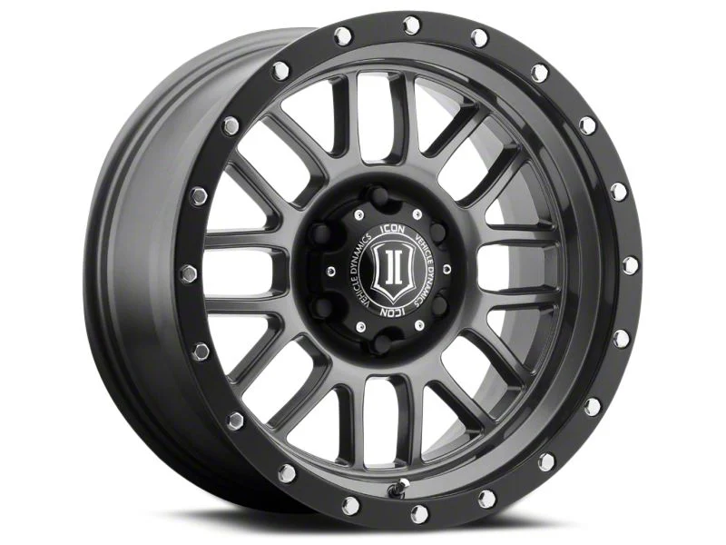 ICON Alloys Alpha Gunmetal 6-Lug Wheel; 17x8.5; 0mm Offset (14-18 Sierra 1500)