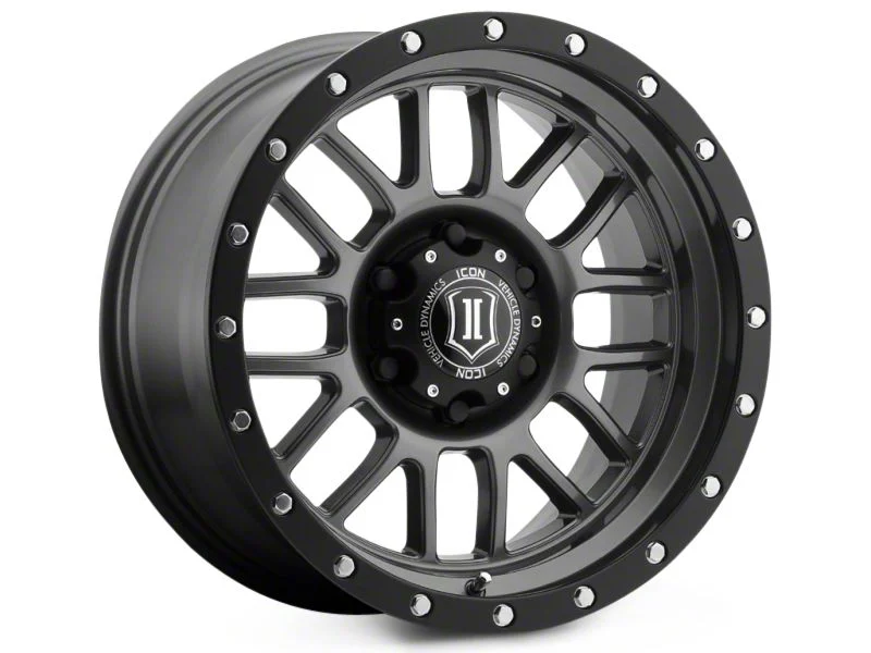 ICON Alloys Alpha Gunmetal 6-Lug Wheel; 17x8.5; 0mm Offset (14-18 Silverado 1500)