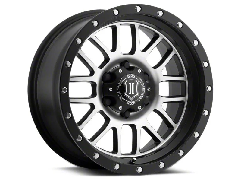 ICON Alloys Alpha Satin Black Machined 6-Lug Wheel; 17x8.5; 0mm Offset (14-18 Sierra 1500)