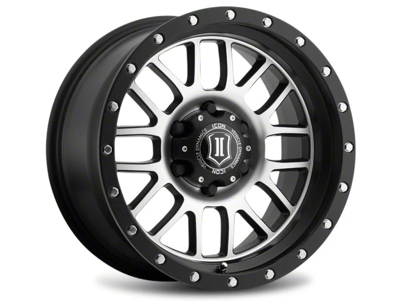 ICON Alloys Alpha Satin Black Machined 6-Lug Wheel; 17x8.5; 0mm Offset (14-18 Silverado 1500)