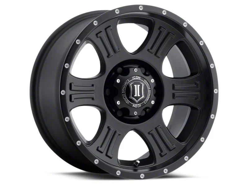 ICON Alloys Shield Satin Black 6-Lug Wheel; 17x8.5; 0mm Offset (14-18 Sierra 1500)