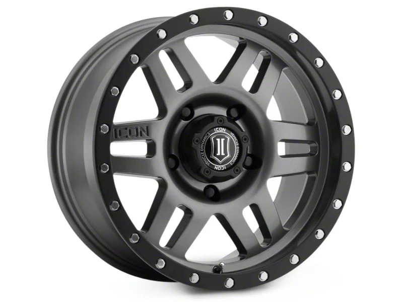 ICON Alloys Six Speed Gunmetal 6-Lug Wheel; 17x8.5; 0mm Offset (14-18 Silverado 1500)