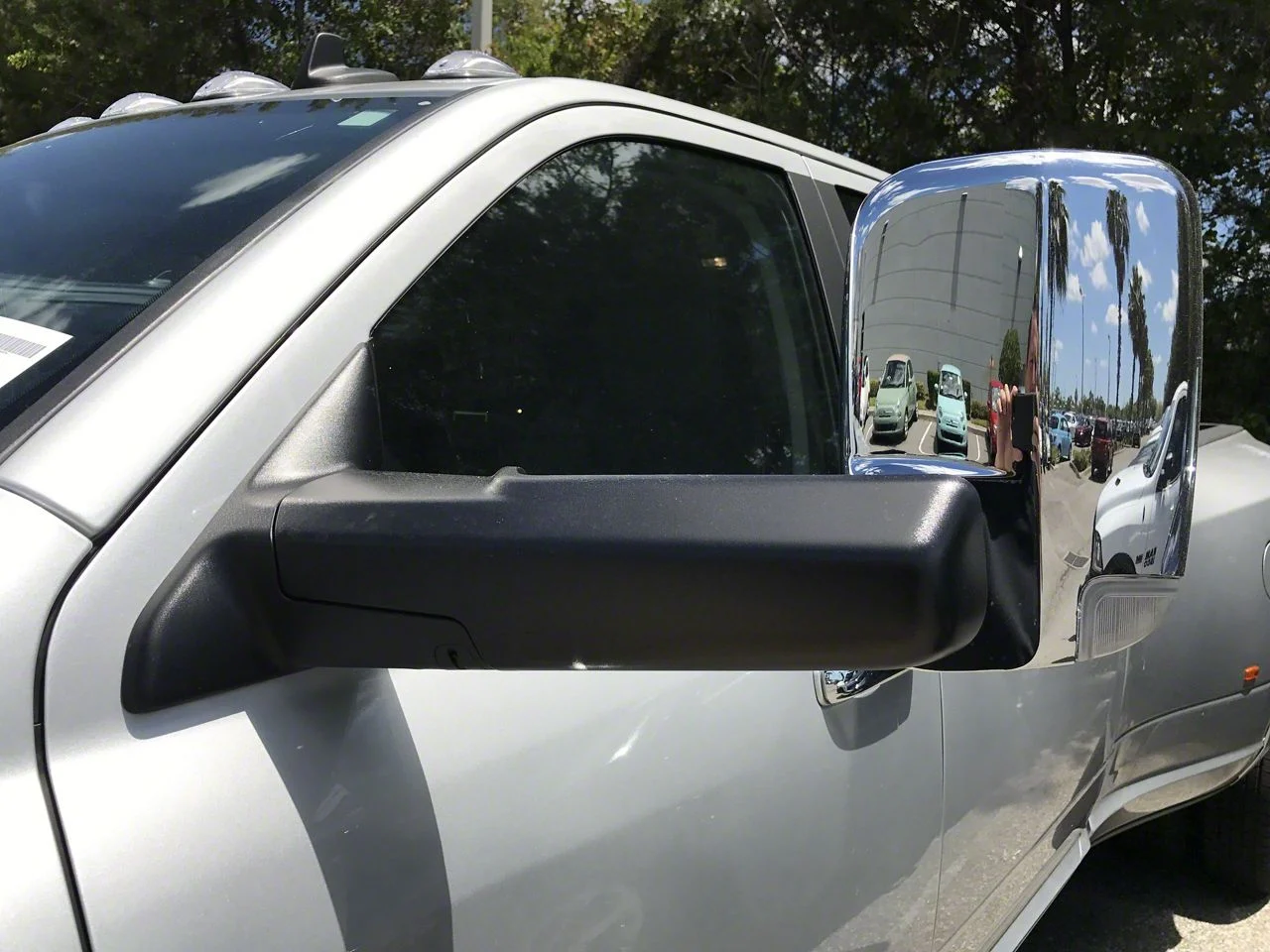 Infotainment 7x11 Power Folding Towing Mirrors; Chrome (2018 RAM 1500)