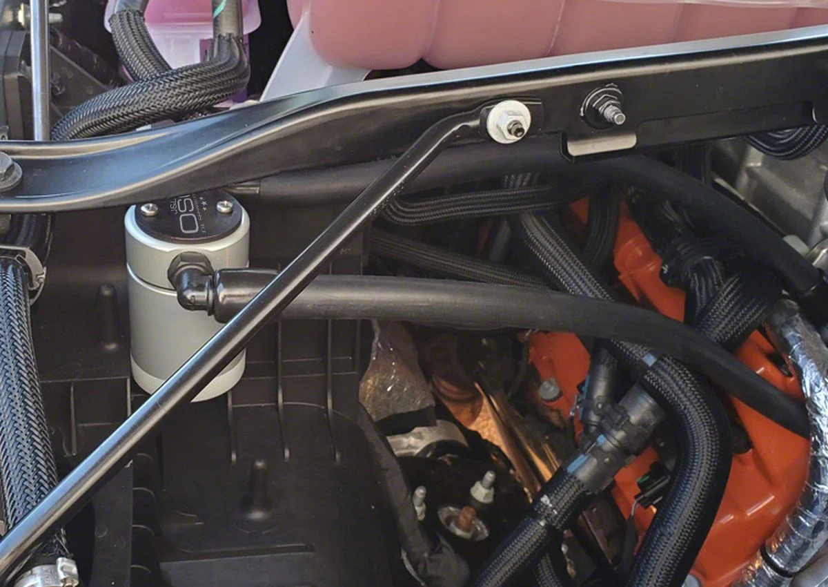 J&L 3.0 Oil Separator; Clear/Satin Anodized; Passenger Side (21-24 RAM 1500 TRX)