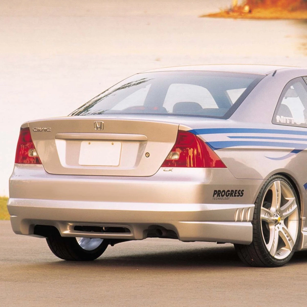 Honda Civic Sedan 4DR 2001-2005 1 Piece Polyurethane Rear Lip - 37-6792