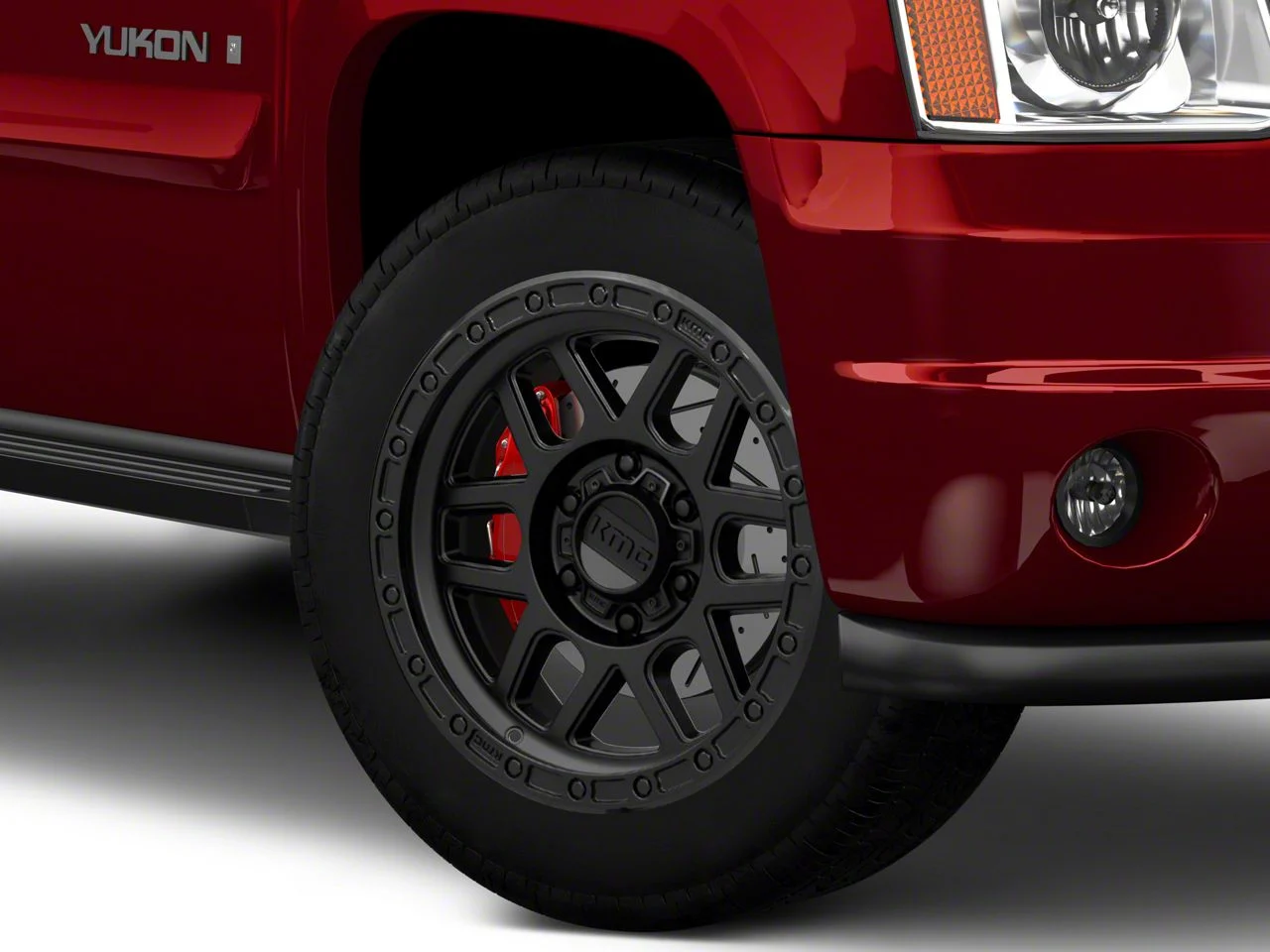 KMC Mesa Satin Black with Gloss Black Lip 6-Lug Wheel; 20x9; 0mm Offset (07-14 Yukon)