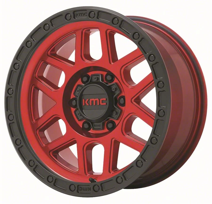 KMC Mesa Candy Red with Black Lip 6-Lug Wheel; 20x9; 18mm Offset (15-20 Yukon)