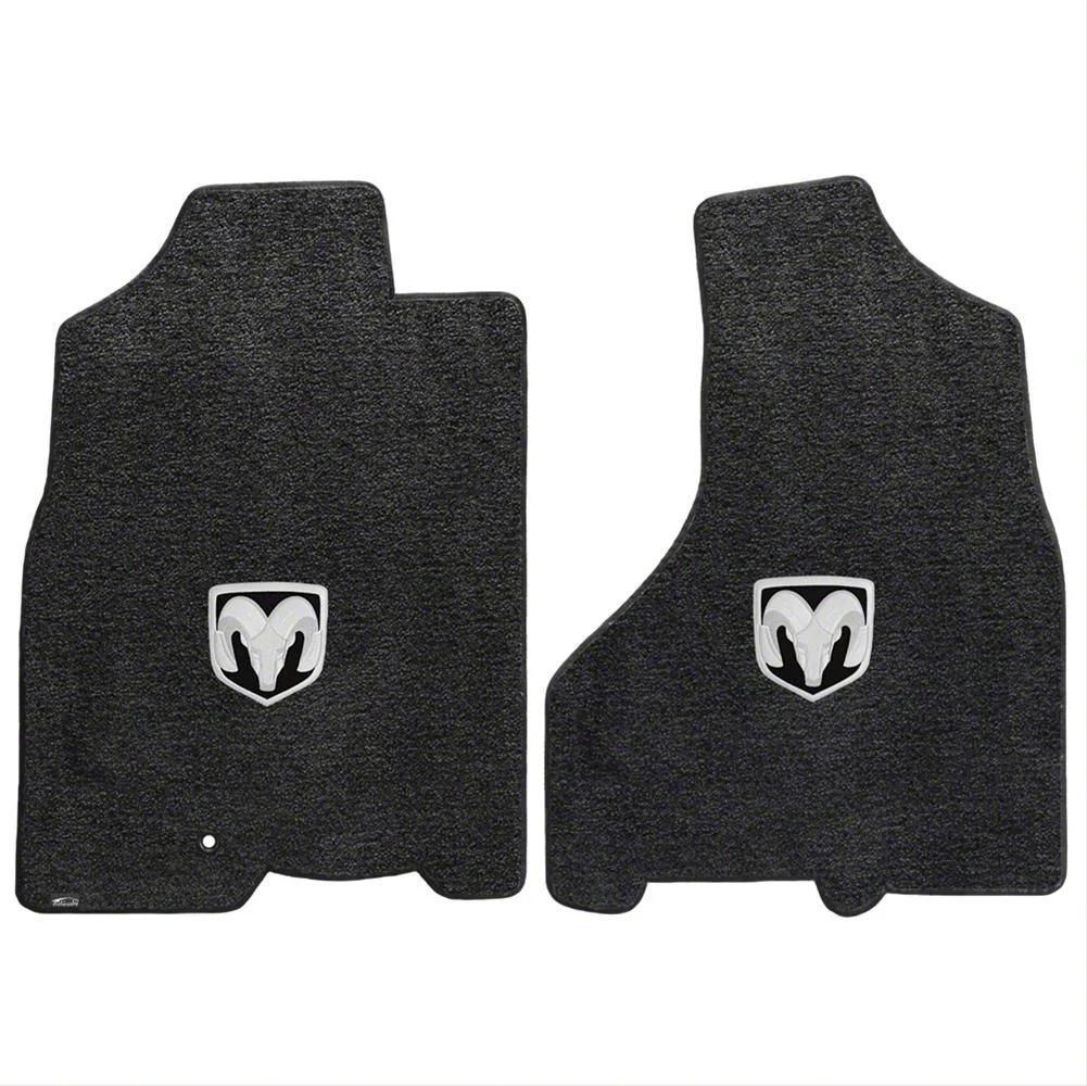 Lloyd Ultimat Front Floor Mats with Silver RAM Logo; Dark Slate (09-12 RAM 1500 Crew Cab)