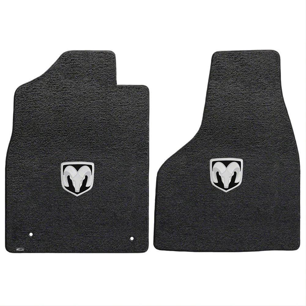 Lloyd Ultimat Front Floor Mats with Silver RAM Logo; Dark Slate (12-18 RAM 1500 Quad Cab)