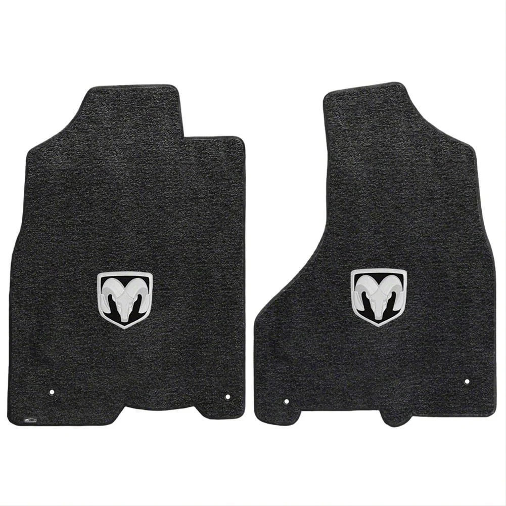 Lloyd Ultimat Front Floor Mats with Silver RAM Logo; Dark Slate (12-18 RAM 1500 Crew Cab)