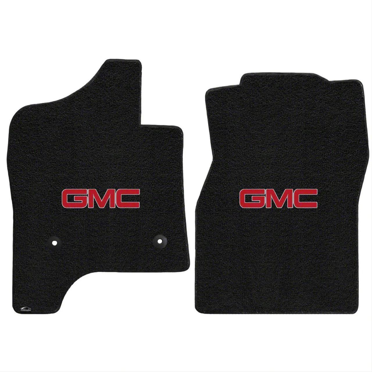 Lloyd Ultimat Front Floor Mats with Red GMC Logo; Black (14-18 Sierra 1500 Double Cab, Crew Cab)