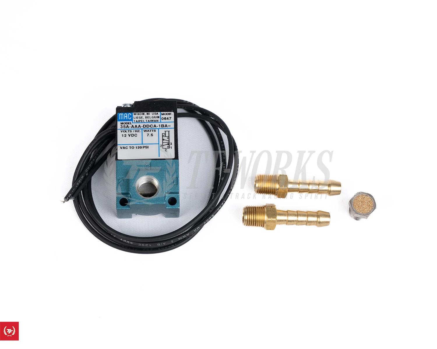 Mac Valve Solenoid with Brass Fittings and Filter
