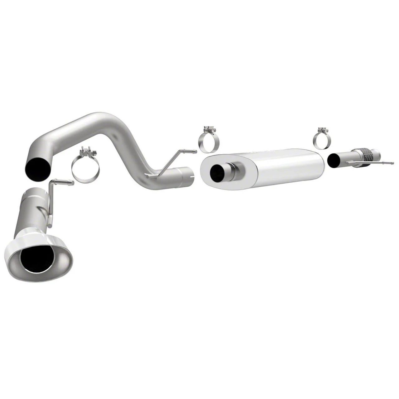Magnaflow Street Series Single Exhaust System with Polished Tip; Side Exit (2009 4.8L Tahoe)