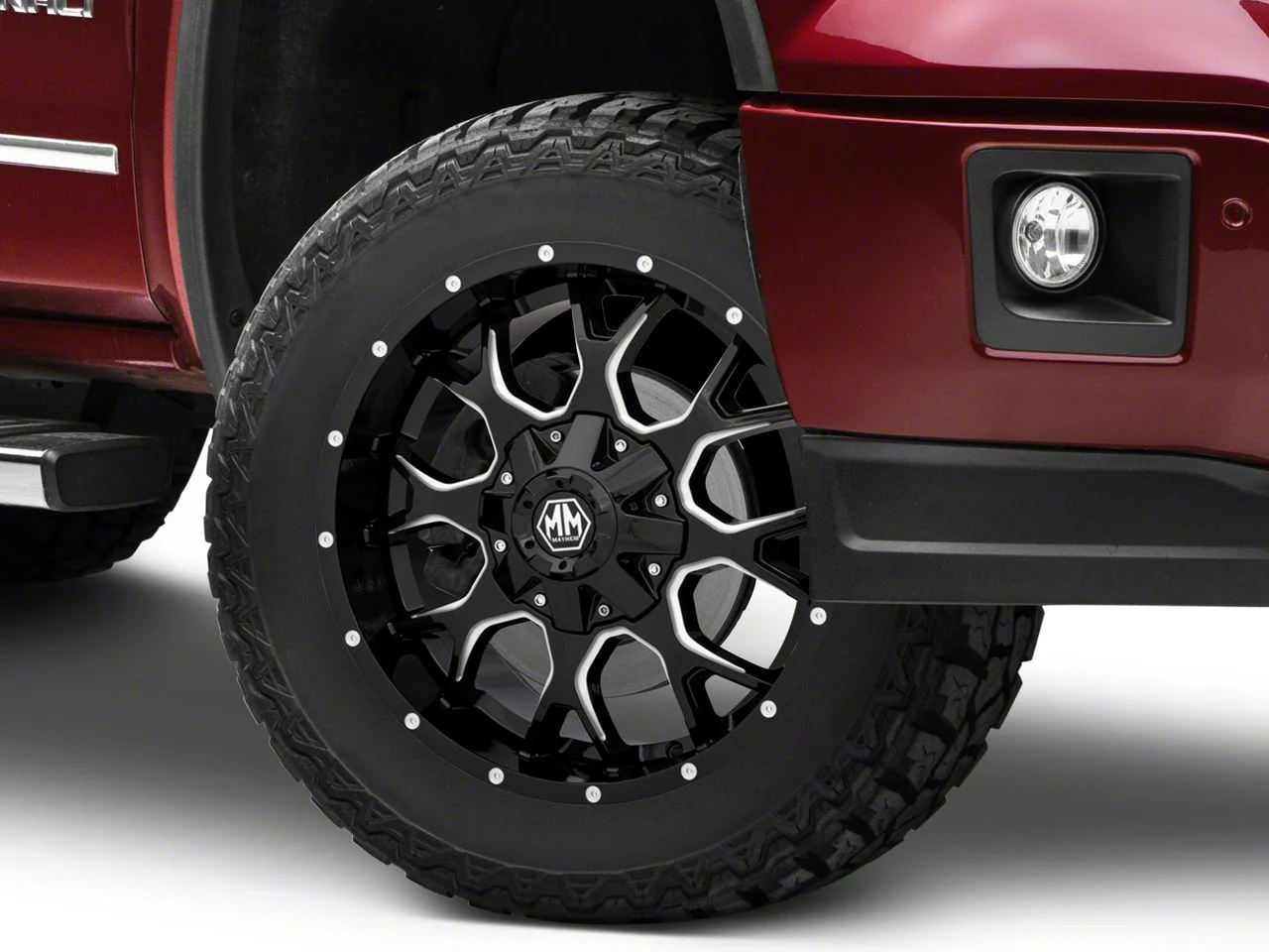 Mayhem Wheels Warrior Black Milled 5-Lug Wheel; 20x10; -25mm Offset (02-08 RAM 1500, Excluding Mega Cab)