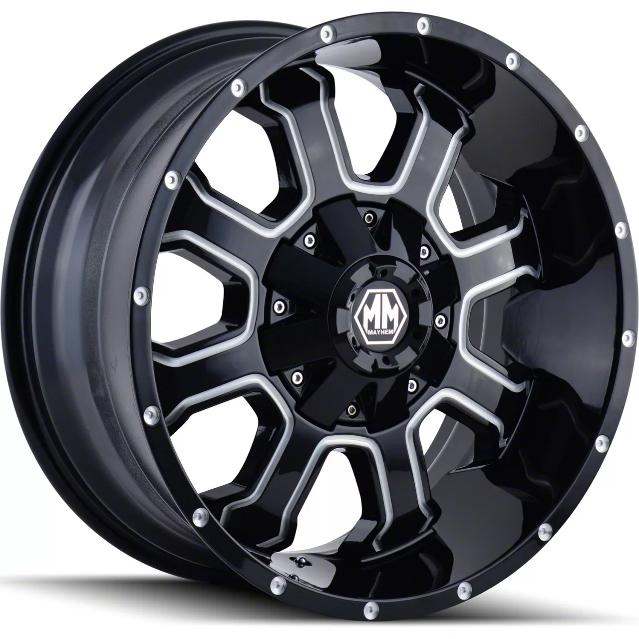 Mayhem Wheels Fierce Gloss Black Milled 6-Lug Wheel; 20x10; -19mm Offset (04-08 F-150)