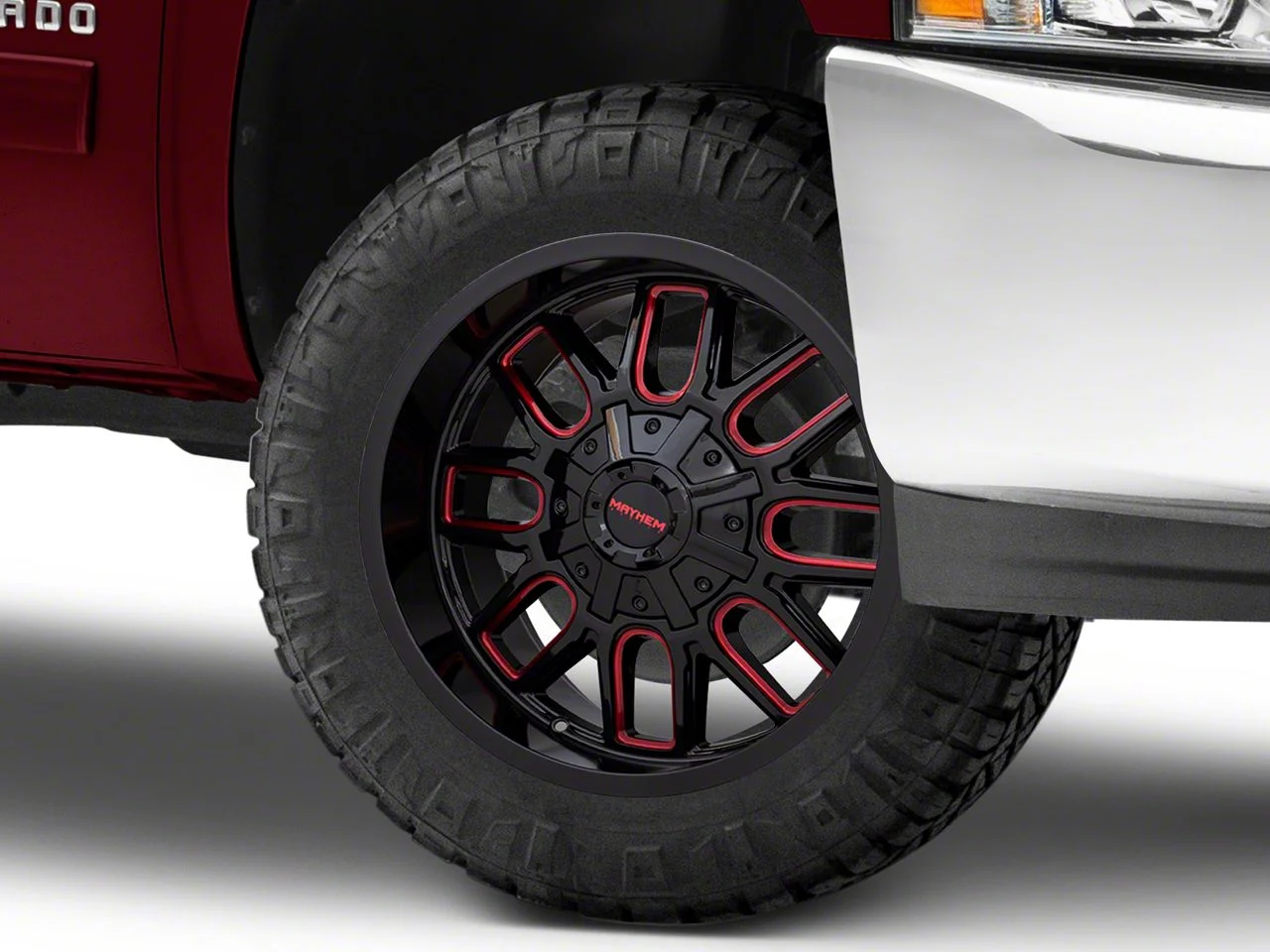 Mayhem Wheels Cogent Black with Prism Red 6-Lug Wheel; 20x9; 18mm Offset (07-13 Silverado 1500)