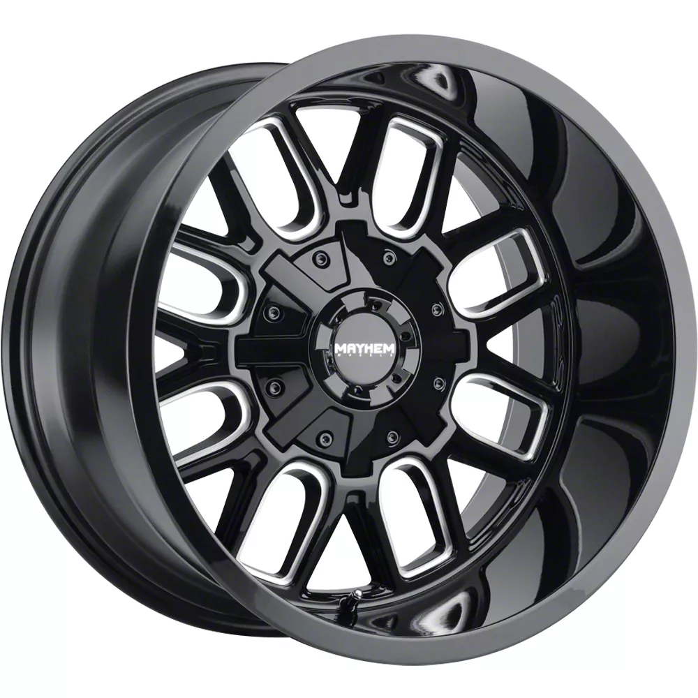 Mayhem Wheels Cogent Gloss Black Milled 6-Lug Wheel; 20x9; 18mm Offset (07-13 Silverado 1500)