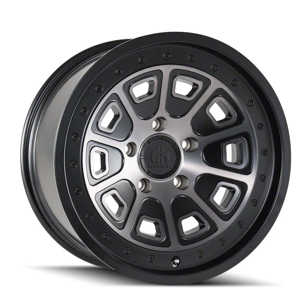 Mayhem Wheels Flat Iron Matte Black with Dark Tint 6-Lug Wheel; 17x9; -12mm Offset (07-13 Silverado 1500)