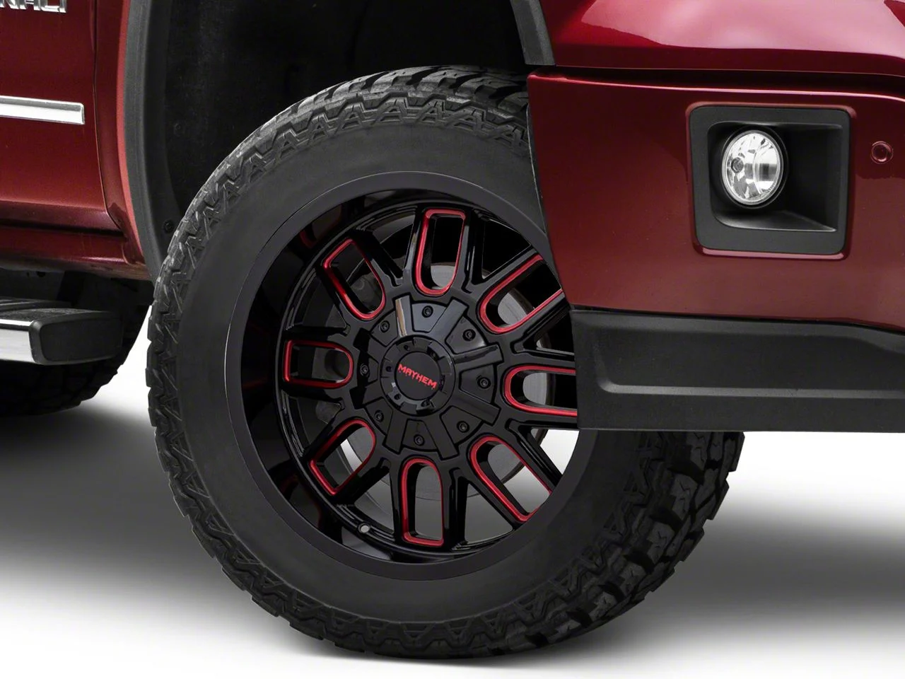 Mayhem Wheels Cogent Black with Prism Red 6-Lug Wheel; 20x9; 18mm Offset (14-18 Sierra 1500)