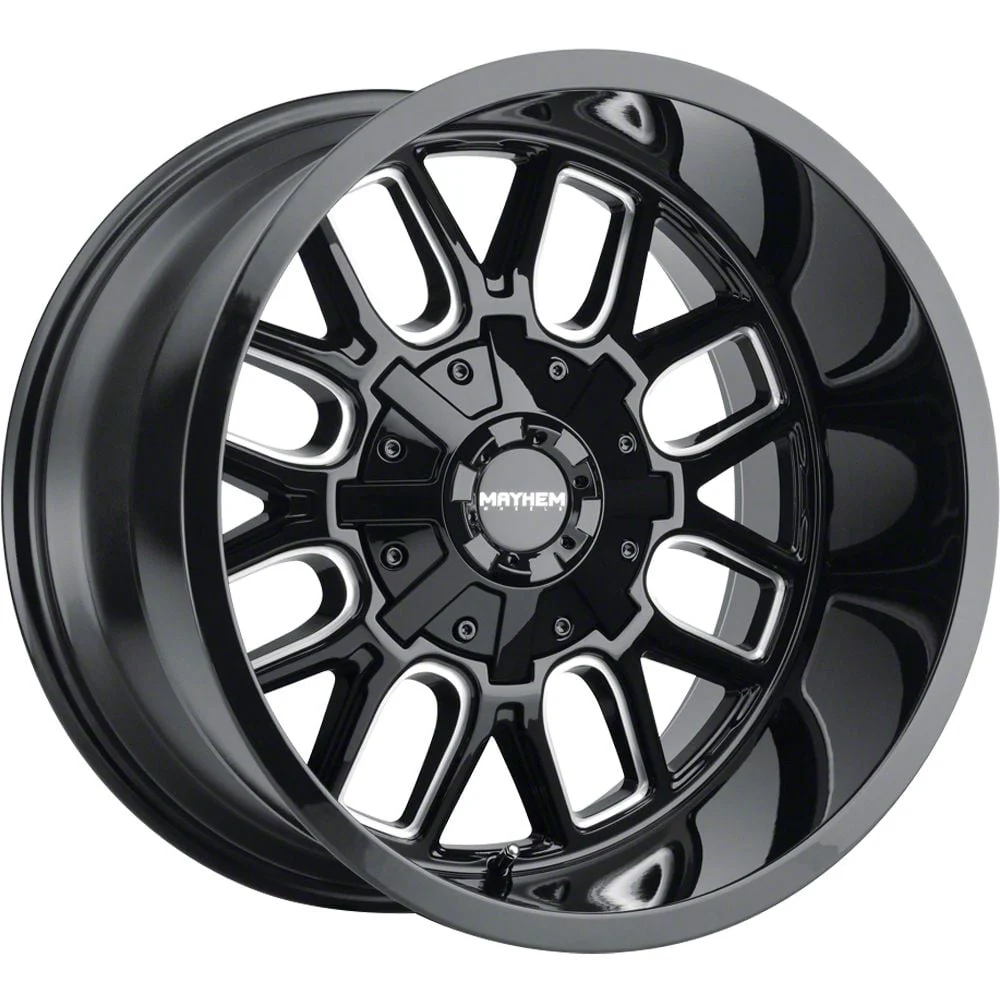 Mayhem Wheels Cogent Gloss Black Milled 6-Lug Wheel; 20x9; 18mm Offset (14-18 Sierra 1500)