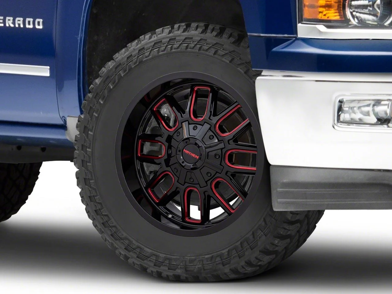 Mayhem Wheels Cogent Black with Prism Red 6-Lug Wheel; 20x9; 18mm Offset (14-18 Silverado 1500)