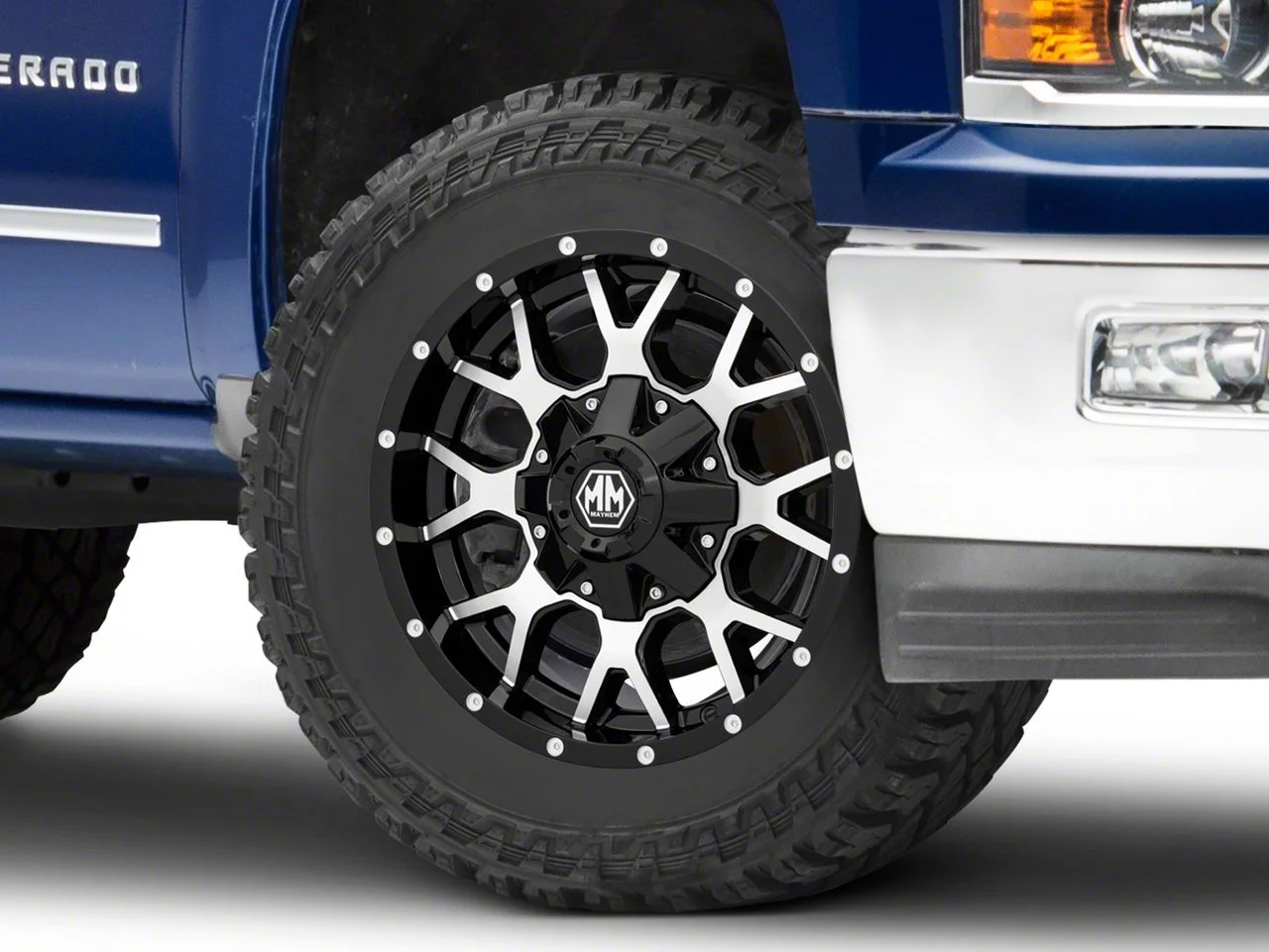 Mayhem Wheels Warrior Black Machined 6-Lug Wheel; 20x10; -25mm Offset (14-18 Silverado 1500)