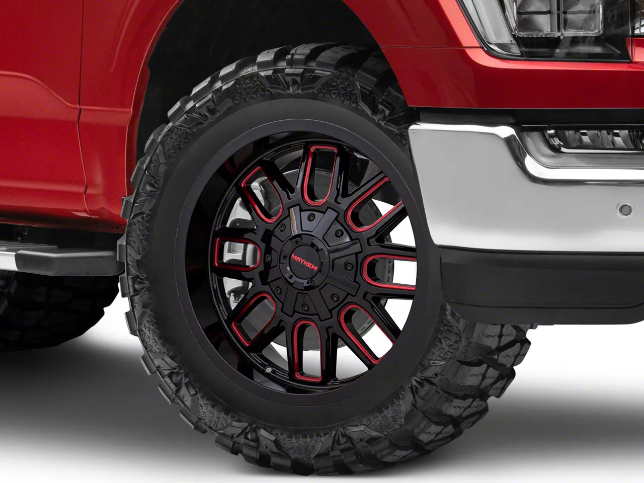 Mayhem Wheels Cogent Black with Prism Red 6-Lug Wheel; 20x9; 0mm Offset (21-26 F-150)