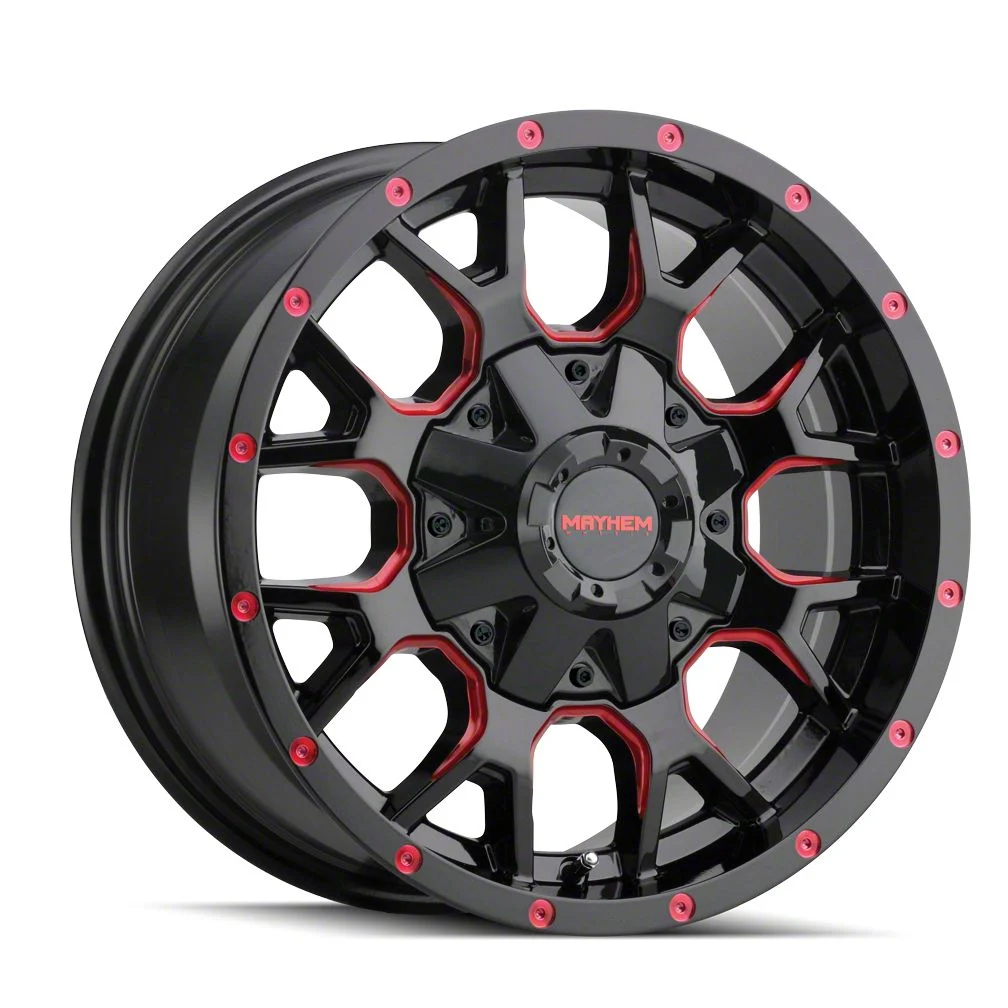 Mayhem Wheels Warrior Black with Prism Red 6-Lug Wheel; 20x9; 18mm Offset (19-26 RAM 1500)