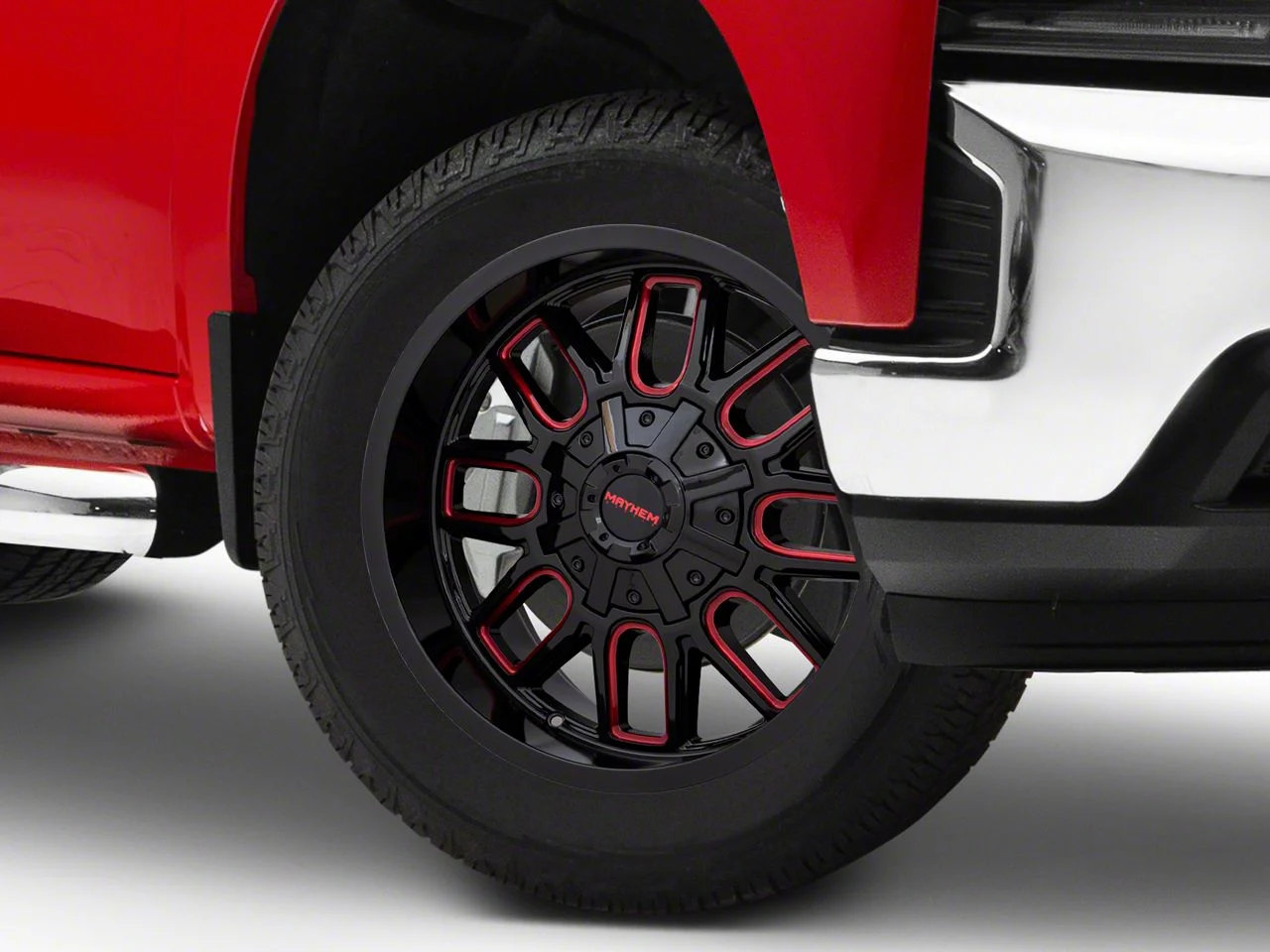 Mayhem Wheels Cogent Black with Prism Red 6-Lug Wheel; 20x9; 0mm Offset (19-26 Silverado 1500)