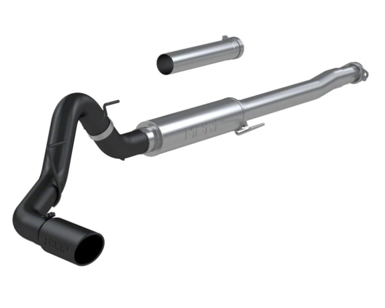 MBRP Armor BLK Single Exhaust System; Race Version; Side Exit (21-26 2.7L EcoBoost F-150)