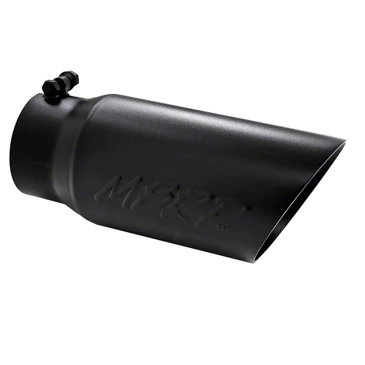 MBRP Angled Cut Dual Wall Exhaust Tip; 5-Inch; Black (Fits 4-Inch Tailpipe)