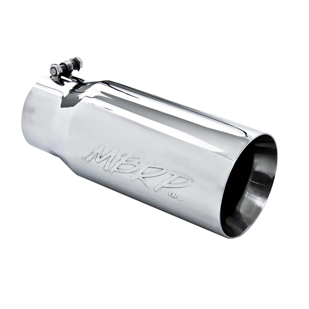 MBRP Straight Cut Dual Wall Exhaust Tip; 5-Inch; Polished (Fits 4-Inch Tailpipe)