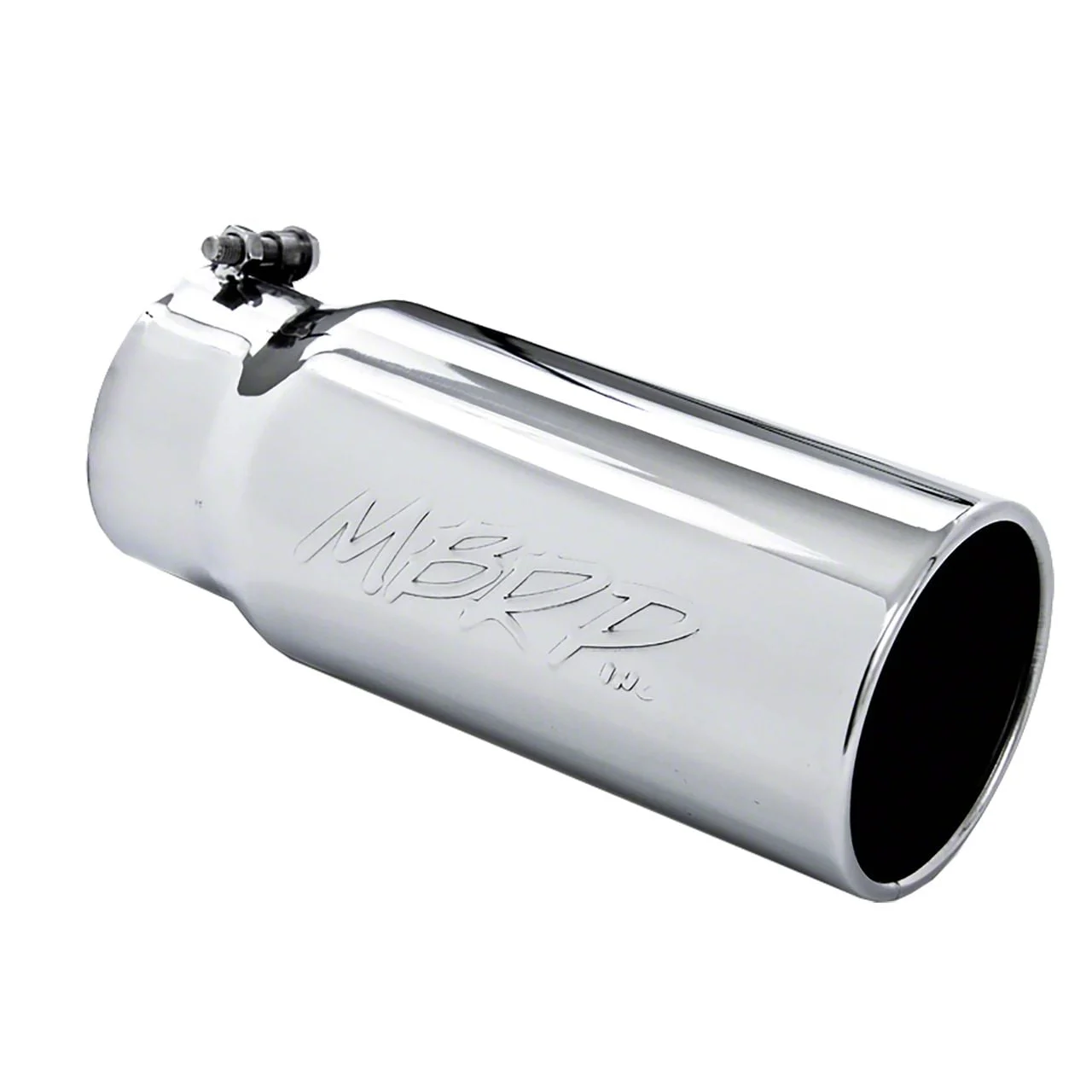 MBRP Straight Cut Rolled End Exhaust Tip; 5-Inch; Polished (Fits 4-Inch Tailpipe)