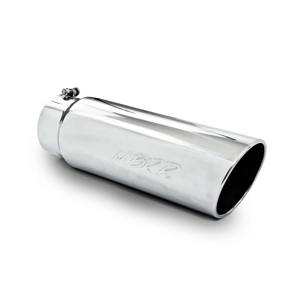 MBRP Angled Cut Rolled End Exhaust Tip; 6-Inch; Polished (Fits 5-Inch Tailpipe)
