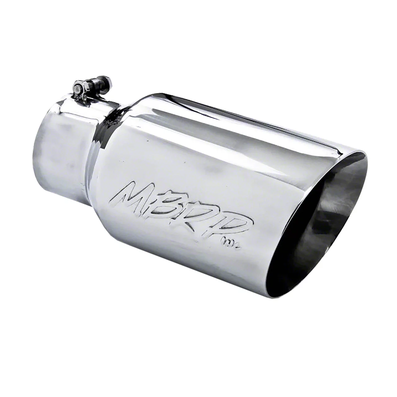 MBRP Angled Cut Dual Wall Exhaust Tip; 6-Inch; Polished (Fits 4-Inch Tailpipe)