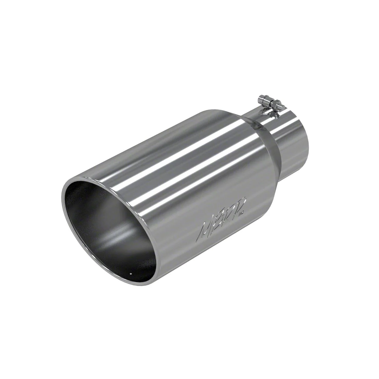 MBRP Angled Cut Rolled End Exhaust Tip; 8-Inch; Polished (Fits 5-Inch Tailpipe)