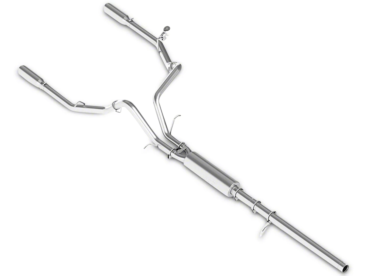 MBRP Armor Lite Dual Exhaust System with Polished Tips; Rear Exit (14-18 5.3L Sierra 1500)
