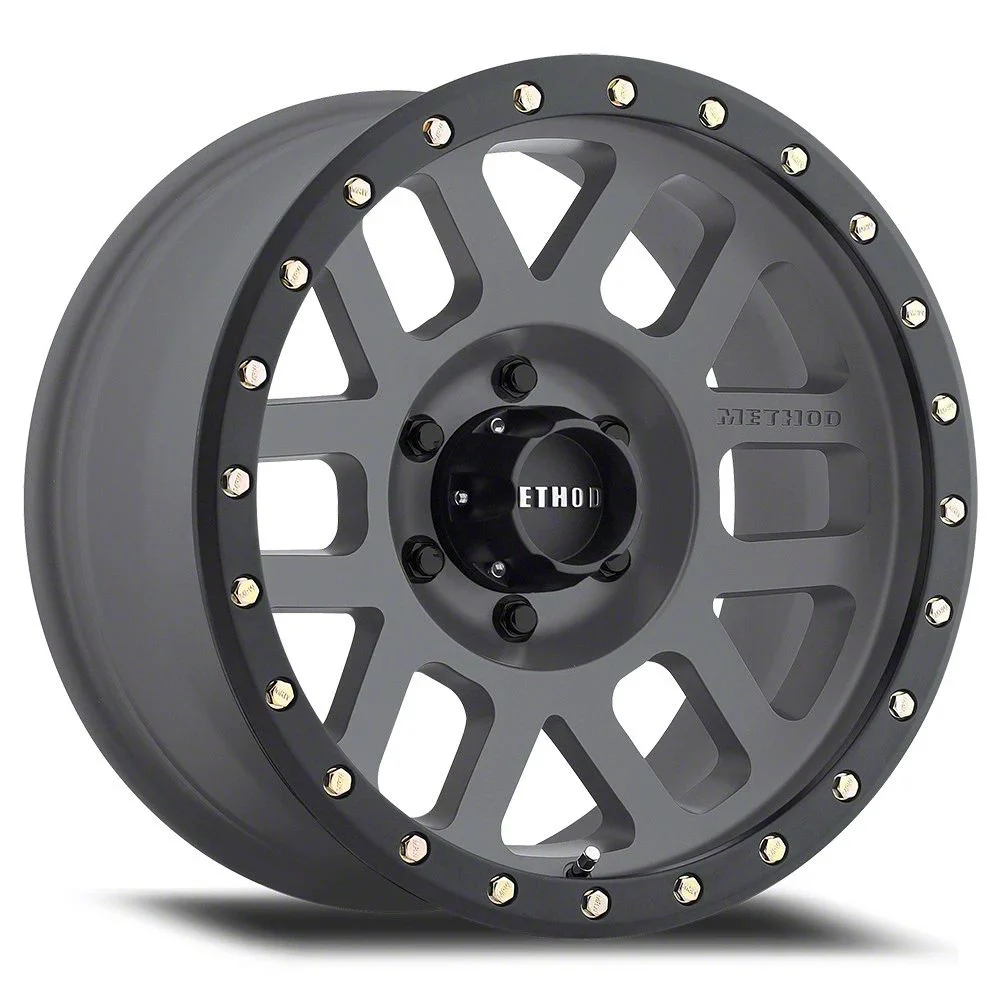 Method Race Wheels MR309 Grid Titanium 6-Lug Wheel; 17x8.5; 0mm Offset (07-13 Silverado 1500)