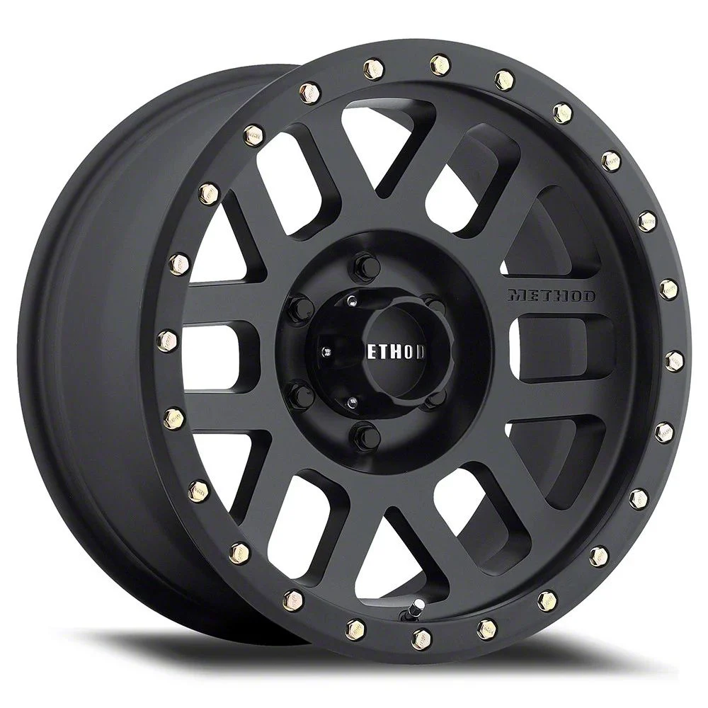 Method Race Wheels MR309 Grid Matte Black 6-Lug Wheel; 17x8.5; 0mm Offset (14-18 Sierra 1500)