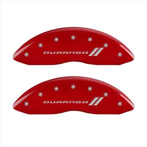 MGP Brake Caliper Covers with Durango Stripes Logo; Red; Front and Rear (06-10 RAM 1500, Excluding SRT-10)
