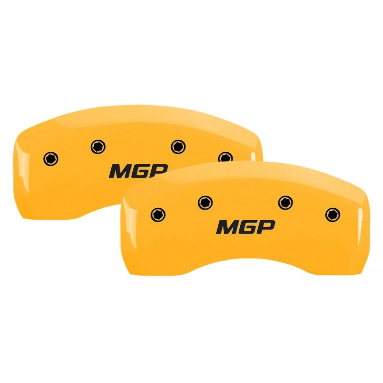 MGP Brake Caliper Covers with MGP Logo; Yellow; Front and Rear (19-26 RAM 1500 w/ Alternate Rear Calipers)