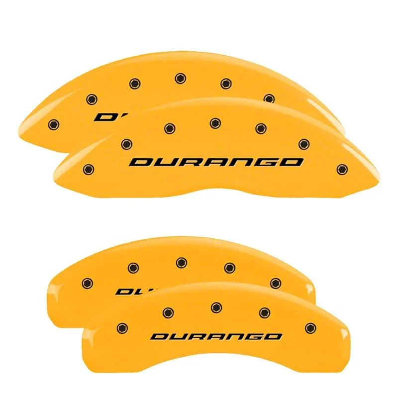 MGP Brake Caliper Covers with Durango Logo; Yellow; Front and Rear (06-10 RAM 1500, Excluding SRT-10)