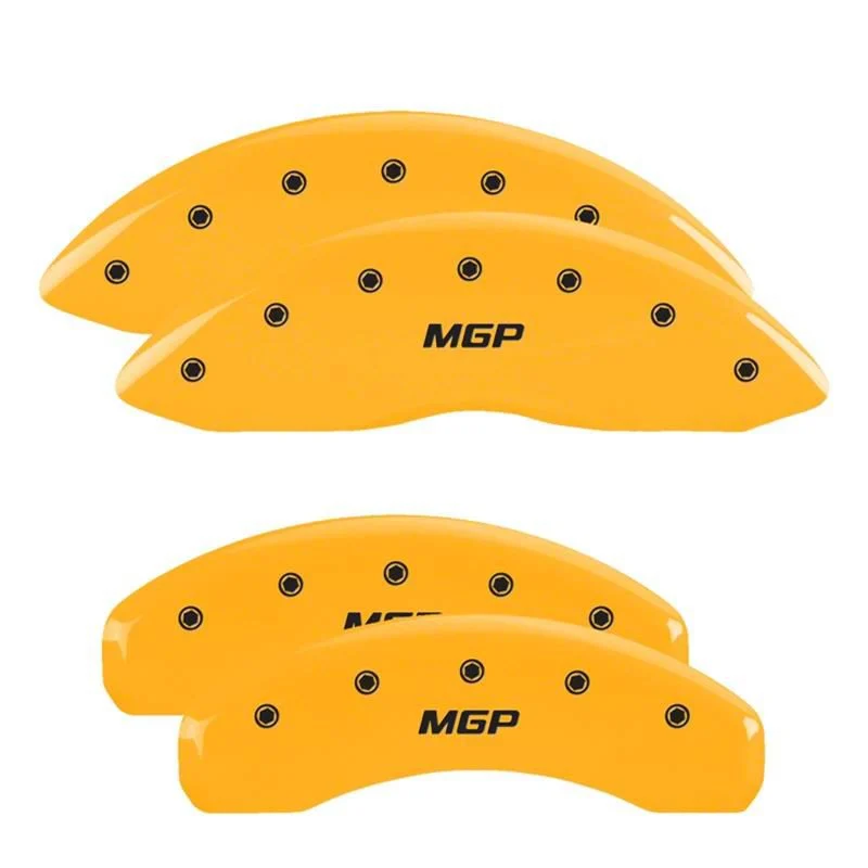 MGP Brake Caliper Covers with MGP Logo; Yellow; Front and Rear (06-10 RAM 1500, Excluding SRT-10)