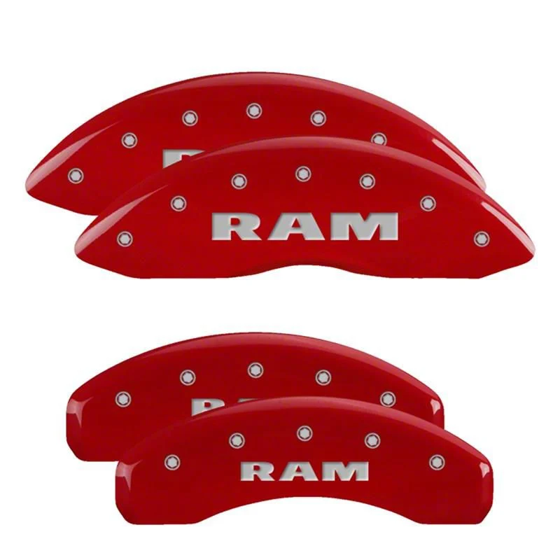 MGP Brake Caliper Covers with MGP Logo; Yellow; Front and Rear (02-05 RAM 1500, Excluding SRT-10)