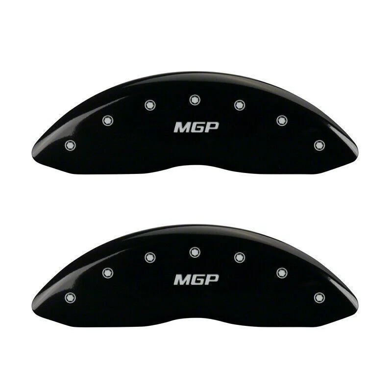 MGP Brake Caliper Covers with MGP Logo; Black; Front and Rear (19-26 Sierra 1500)