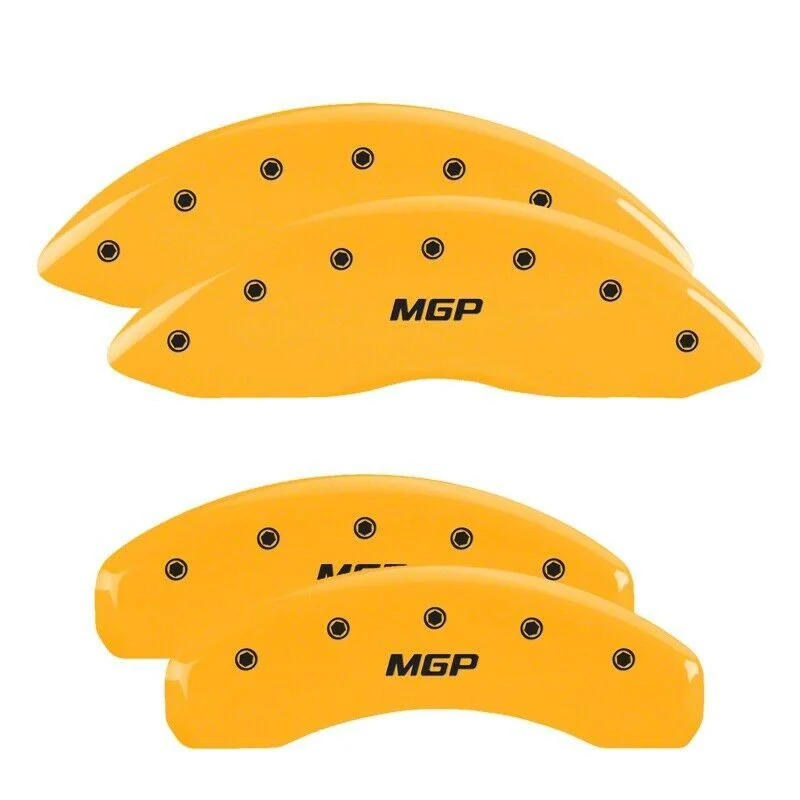 MGP Brake Caliper Covers with MGP Logo; Yellow; Front and Rear (19-26 Sierra 1500)