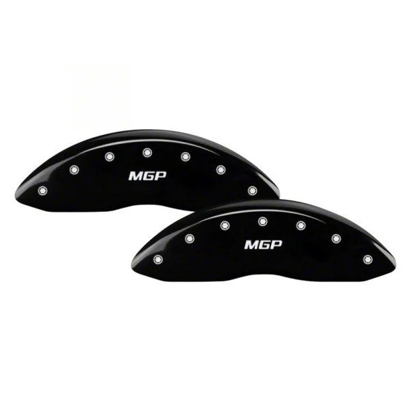 MGP Brake Caliper Covers with MGP Logo; Black; Front and Rear (00-06 Silverado 1500 w/ Dual Piston Rear Calipers)